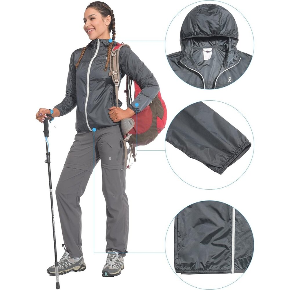 Women's Packable Lightweight Running Jacket Water… - image 4